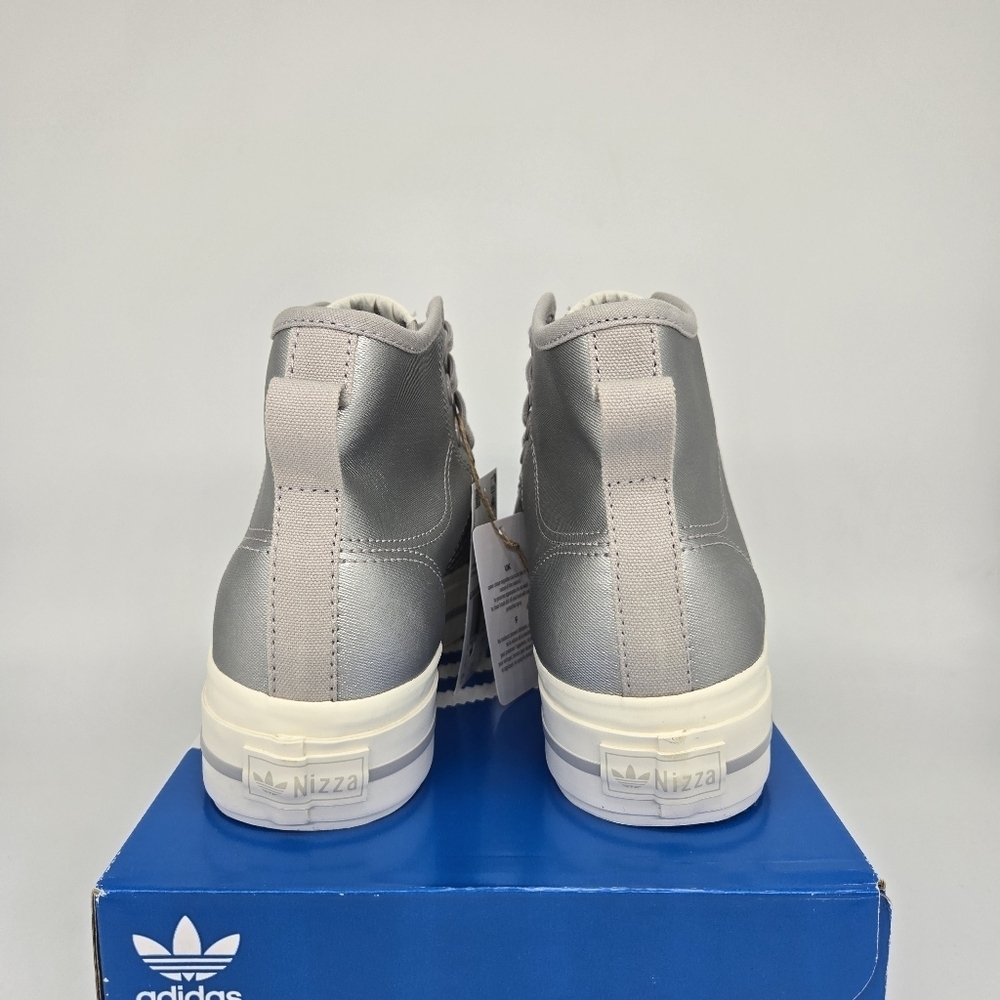 New adidas Nizza RF Platform Mid Silver Metallic GX8369 Women's Shoes Size 9.5 - Picture 4 of 8